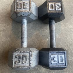 Pair Of 30 LB Dumbbells 
