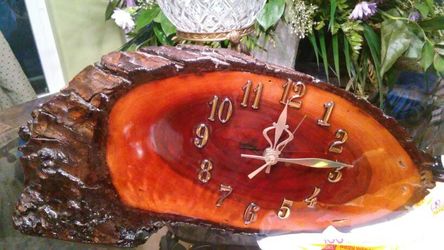 Antique clock Redwood 18 inch and a half long