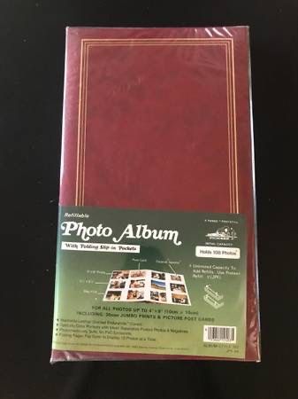 NEW REfillable Photo Album w/ Folding Slip-In Pockets Postcard / Photo