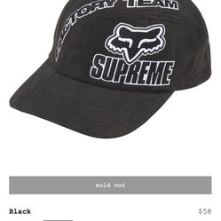 Fox Racing X Supreme Authentic Hat OSFA Brand New In Plastic I Can Show you Receipt 