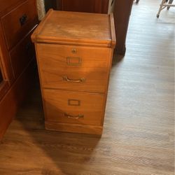Oak 2 Drawer File Cabinet