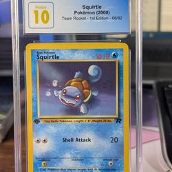 Pokemon Team Rocket 1st Edition Squirtle CGC Pristine 10