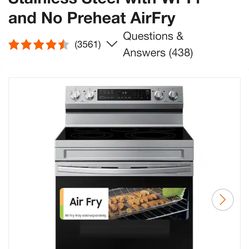 Samsung electric range with wifi and airfry