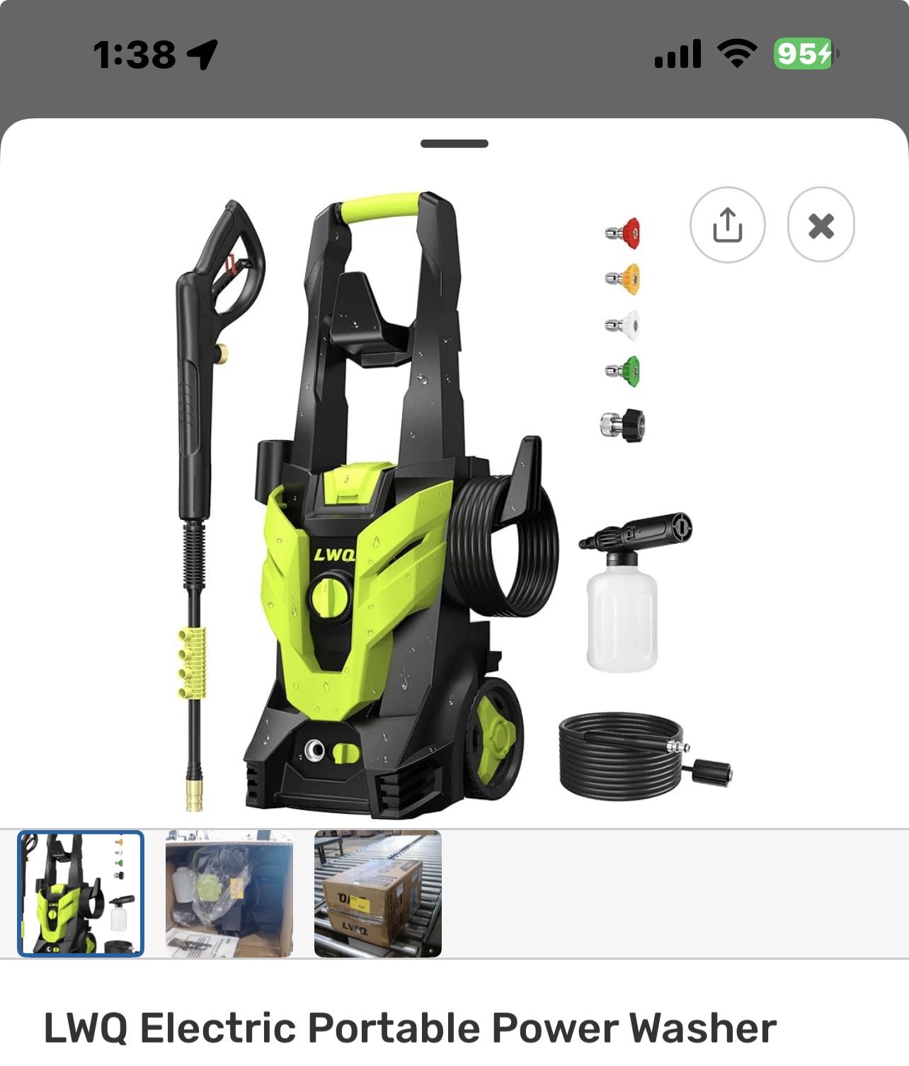 LWQ Electric Portable Pressure Washer