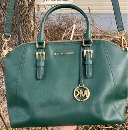 Authentic Michael Kors Ciara Saffiano Leather Satchel Handbag large