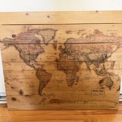 Wooden World Map Wall Art 