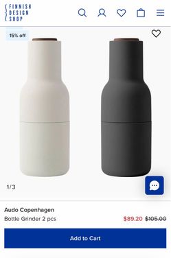 Audo Copenhagen Menu Salt & Pepper Bottle Grinder, 2 pcs, Ash - Carbon - Walnut Top