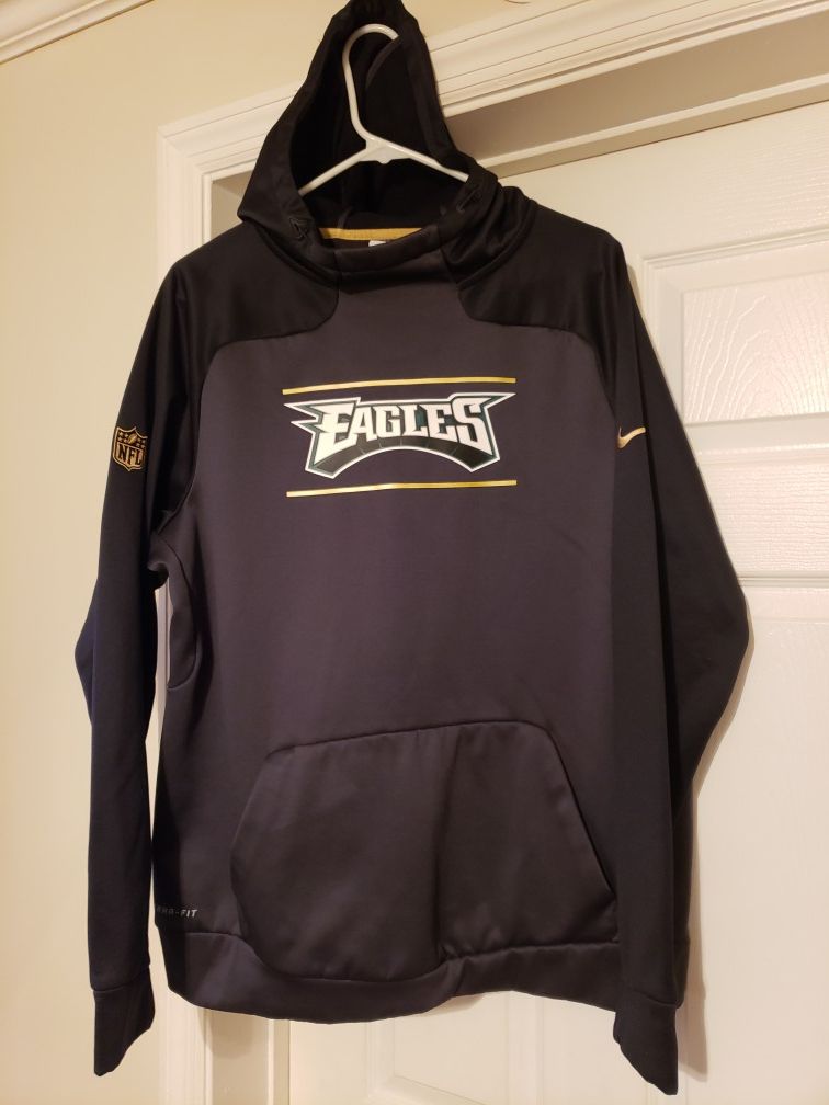Mens Large, fits bigger than large, NFL Nike Philadelphia Eagles therma fit hoodie. No wear. Black and gray.