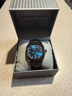 Geoffrey Beene Genuine Diamond Blue Dial Watch
