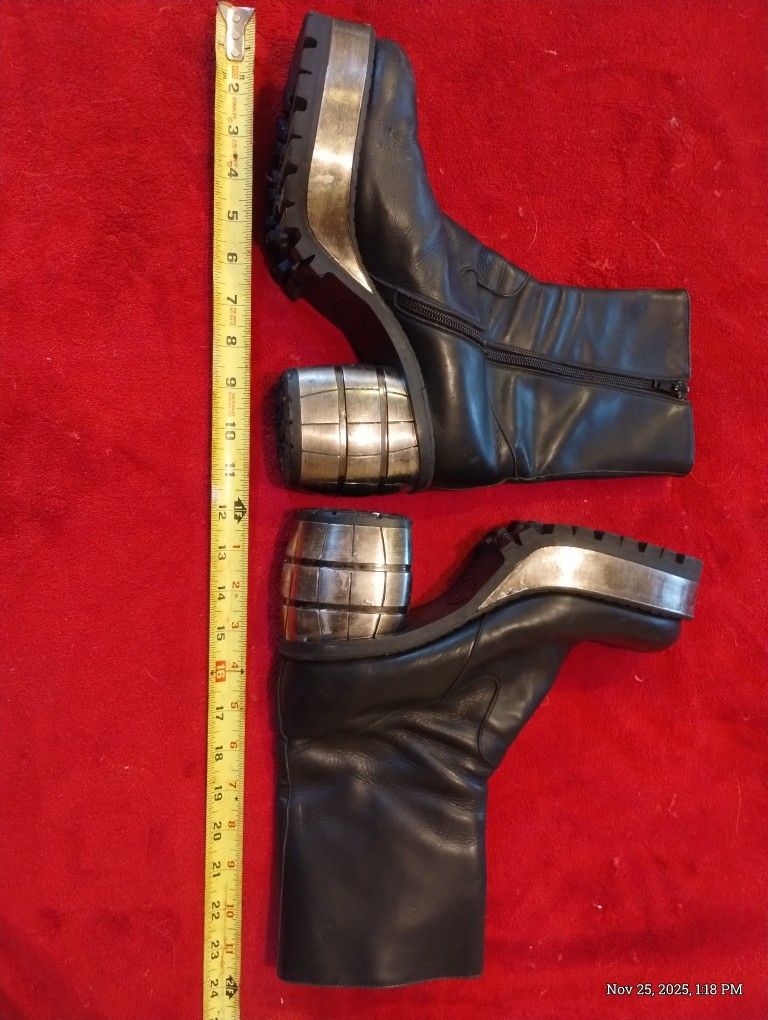 KISS style costume full Leather winter Boots