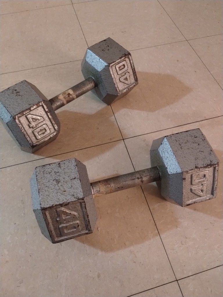 Cast Iron Dumbbells 40 Pounds