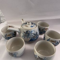 1980s Kutani Japanese Tea Set