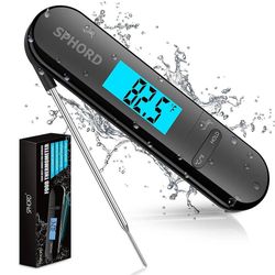new Meat Thermometer, Digital Food Thermometer, Instant Read Food Thermometer, IP67 Waterproof with Backlight and Magnet for Kitchen Cooking, Grilling