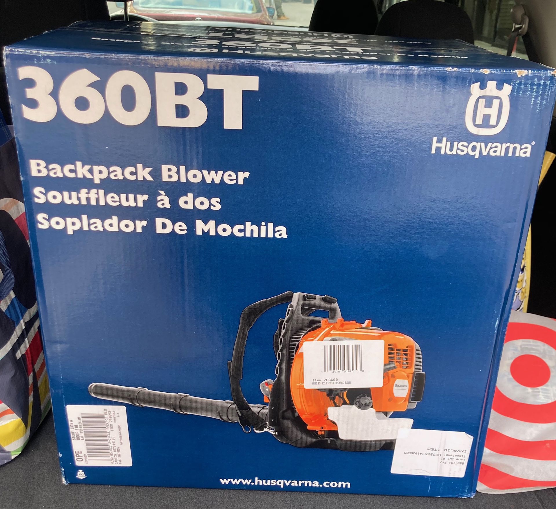 360BT Backpack blower By Husqvarna Brand New 