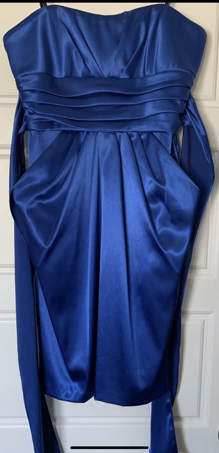 Betsy & Adam by Linda Bernell Strapless Knee Length Royal Blue Color Dress-NWOT!