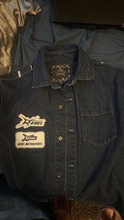 Rebel Vengeance Denim Shirt with Motorsports Patches