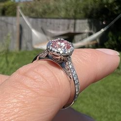 Pink Diamond White Gold Tacori Engagement Ring 