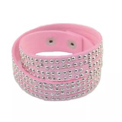 Pink rhinestone bracelet