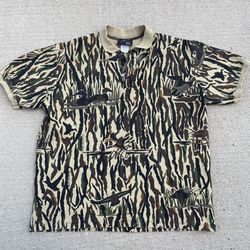 Vintage Rattlers Brand Ducks Unlimited AOP Camo Polo Shirt 