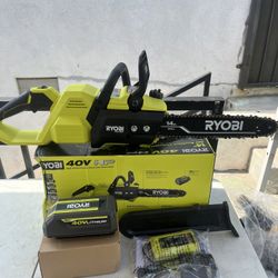 Ryobi 40 V Brushless 14 in Battery Chainsaw With 4.0 Ah Battery And Charger 