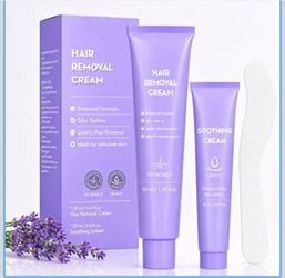 Hair Removal Cream, Facial Hair Removal Cream for Women with Soothing Cream,Facial Hair Remover for All Skin Types, Face Hair Remover for Upper Lip, P