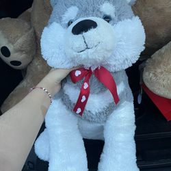 Valentine Wolf Stuffed Animal 