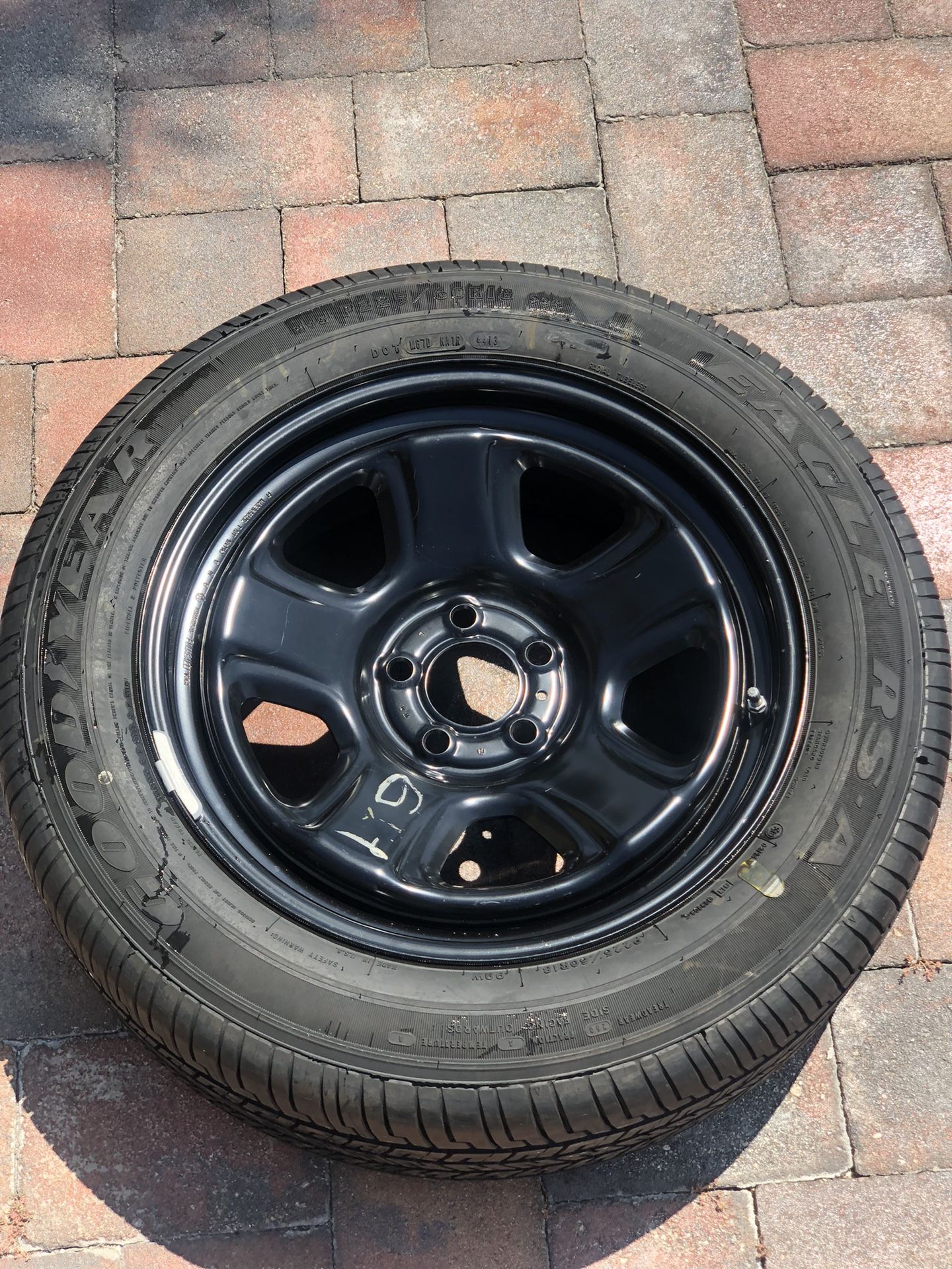 Dodge Charger Genuine Mopar Wheel Police Edition Black Steel Rim And Tire.   