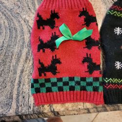 Two Small Pet Xmas Sweaters