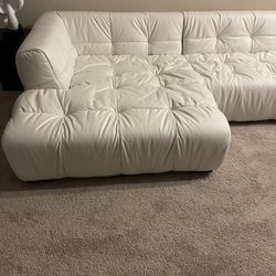 Boba Cream Leathaire Sectional Sofa