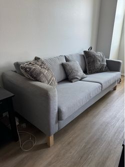 Modern Light Gray 3-Seater Sofa (IKEA Karlstad) - Great Condition!