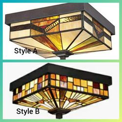 4 Tiffany Style Ceiling Light Fixtures (2 Styles) $150 O.B.O