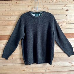 G.H. Bass Co. Men’s Vintage Dark Gray Rib Knit Crewneck Pullover Sweater size M