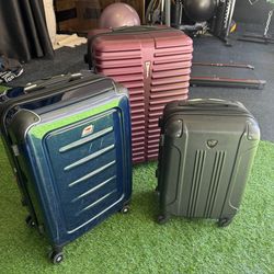3 piece hard shell suitcase luggage checked bag carry on 