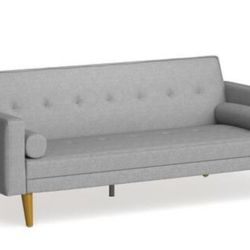 Grey Mid Century Modern Futon