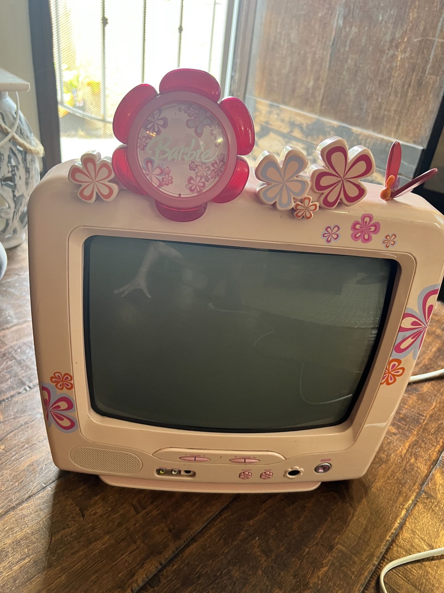 Vintage Barbie Bloom Tube 13" TV with Digtal Tuner No Remote Pink