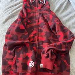 Red and black Bape Zip up 