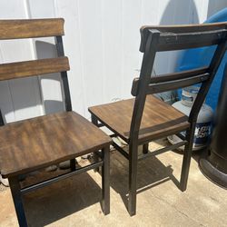 Metal And Wood Chairs 