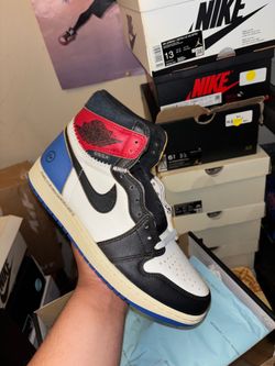 Jordan 1 High Union X Fragment Varsity red and Sport Blue size 9M