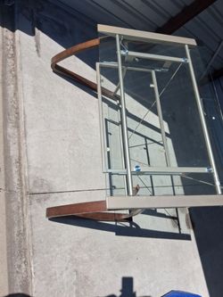 Glass and Metal Multi-Tier Display Shelf