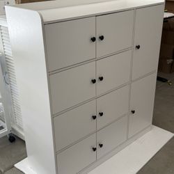 New Dresser Cabinet Bathroom Floor Storage Cabinet, Bathroom Storage Unit, Freestanding Cabinet with 10 Doors, Wooden Storage Organizer Ample Space