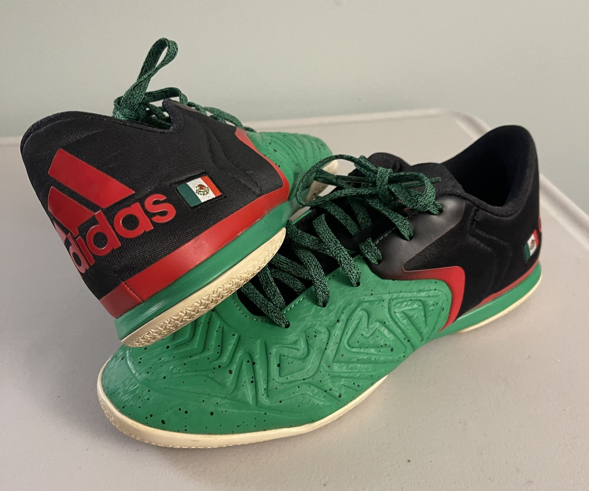 Size M9 1/2 Rare Adidas X 15.2 Indoor Soccer Shoes Green Red Black Mexico Mens