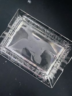 Duncan Miller Etched Glass Crystal Ashtray