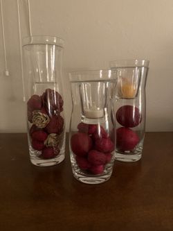 Glass Candle Holder Set