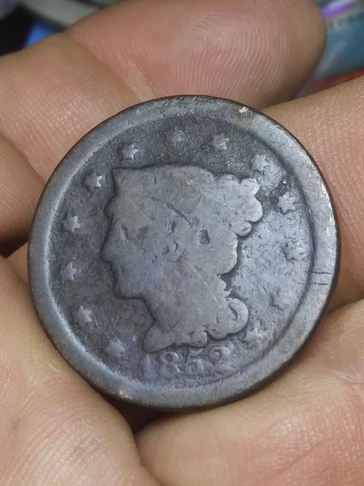 Antique 1852 large COPPER one cent