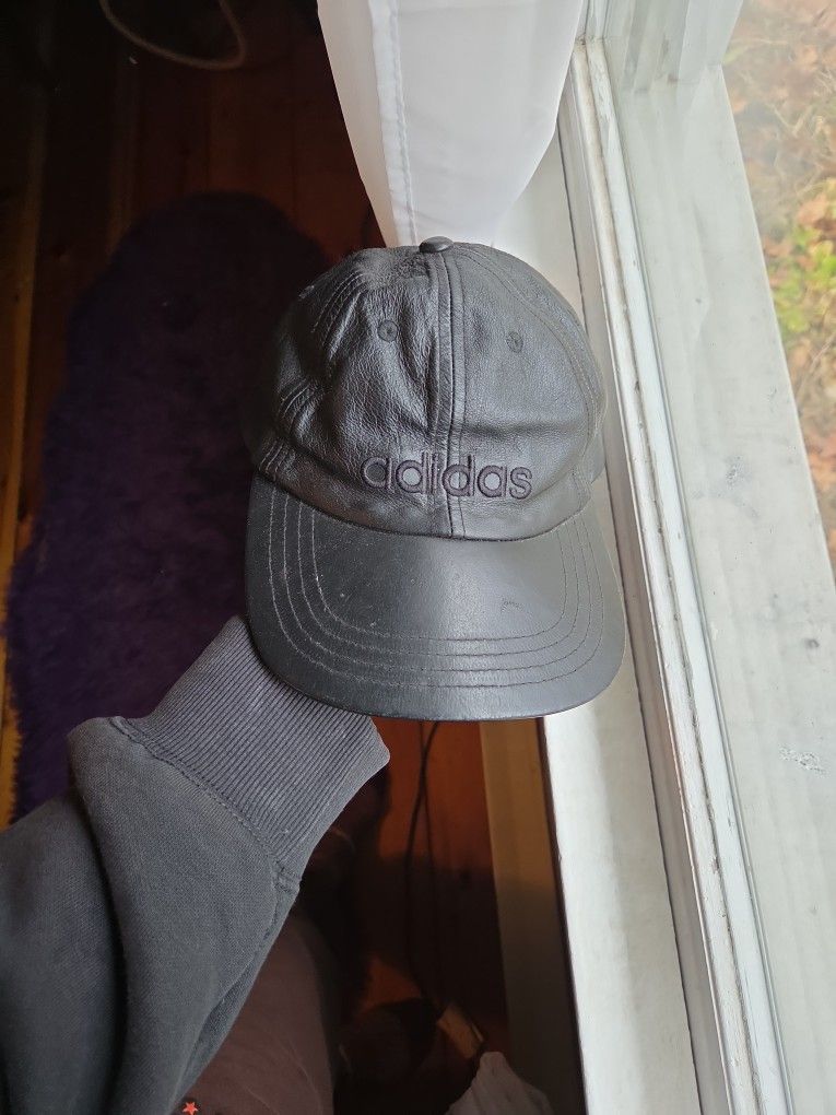 Leather Adidas Hat Vintage
