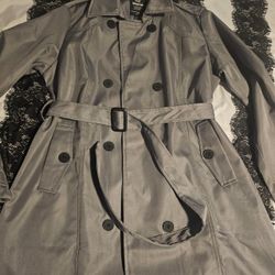 Grey Wantdo Waterproof Polyester Trench Coat