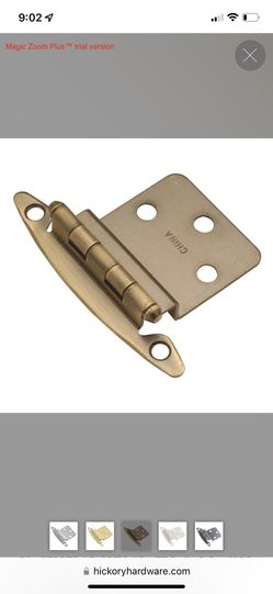 Hickory Hardwood Gold Semi-Concealed 3/8 In Inset Hinge (2 Pack)
