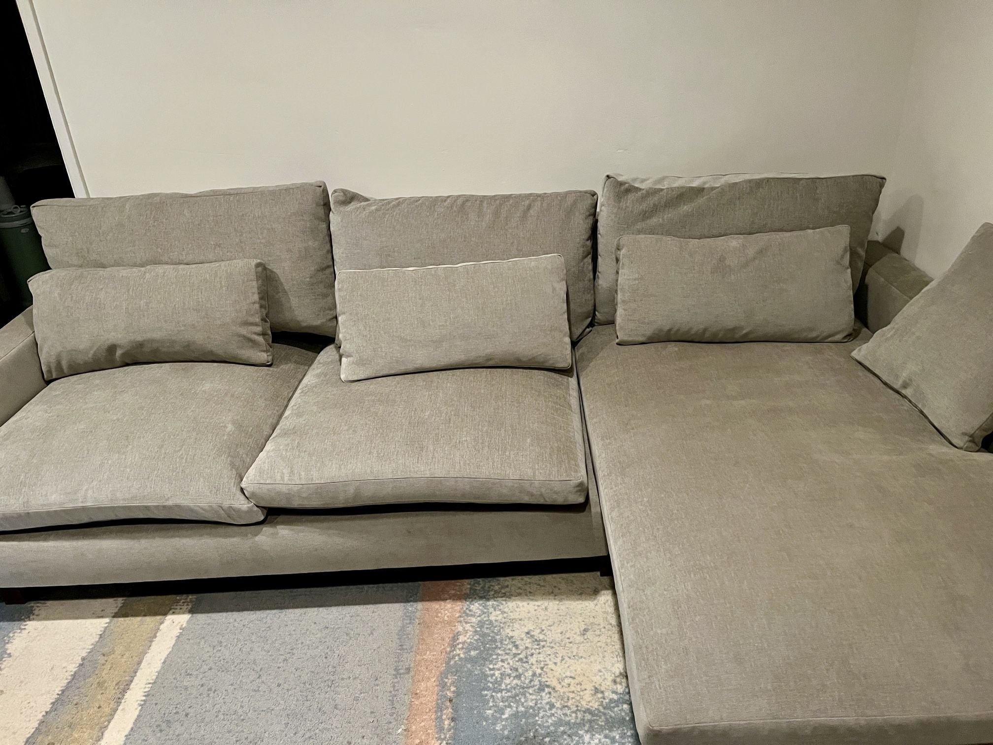 West Elm Sectional Harmony Chaise Couch