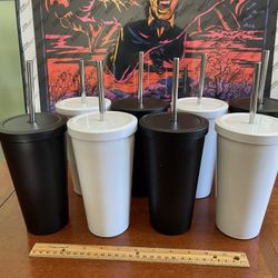 Stainless Steel Commuter Cup With Metal Straw  $5 Each  With 10 