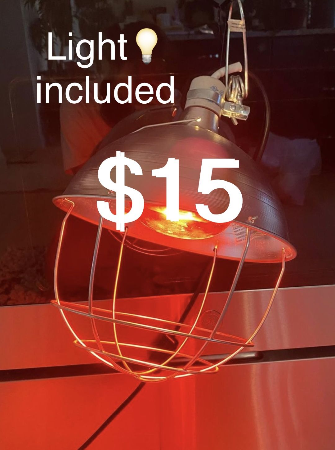 $15 Infrared Lamp with lightbulb, perfect for chicks /reptiles lamp , 250 watts lightbulb